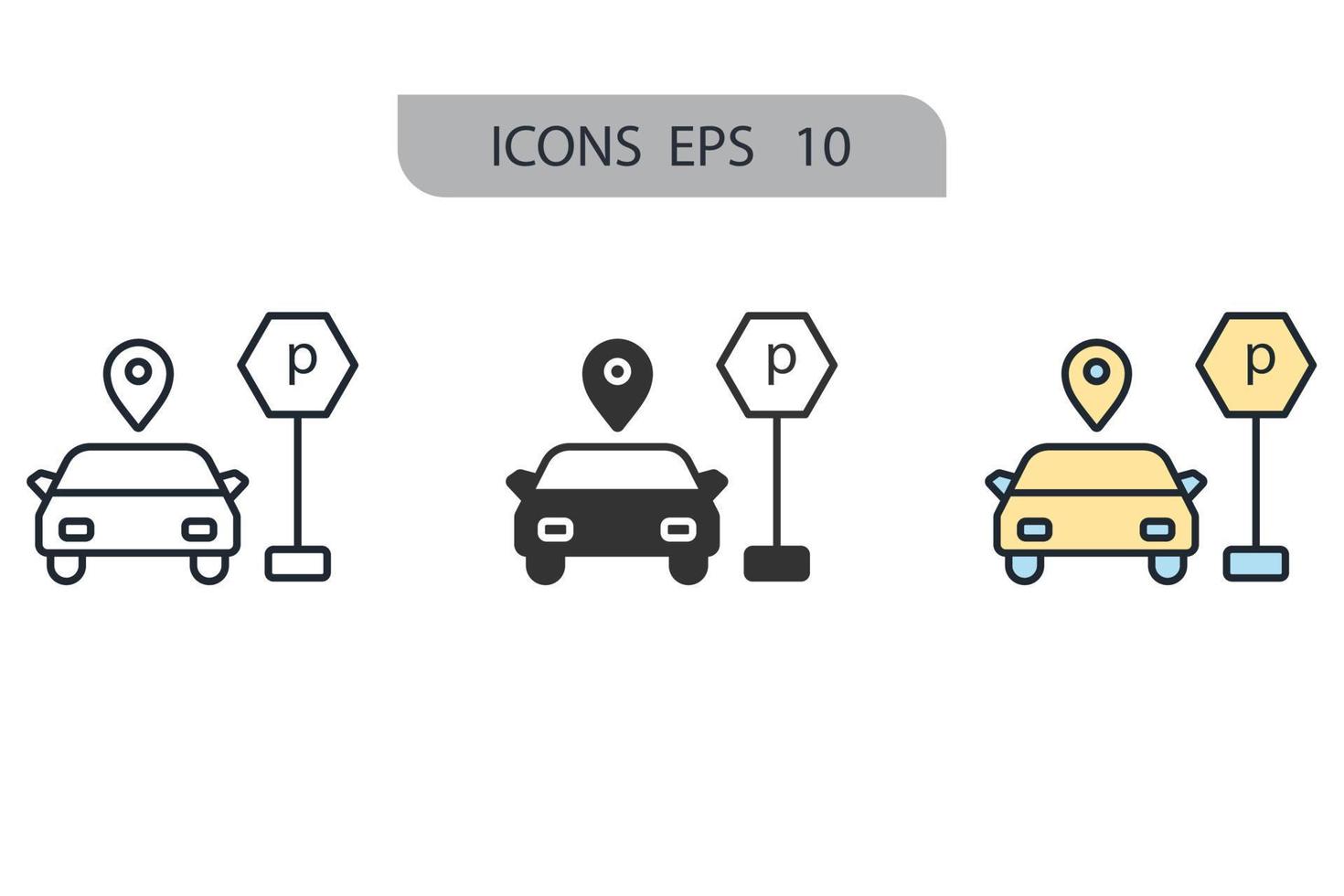 iconos de estacionamiento símbolo elementos vectoriales para web infográfico vector