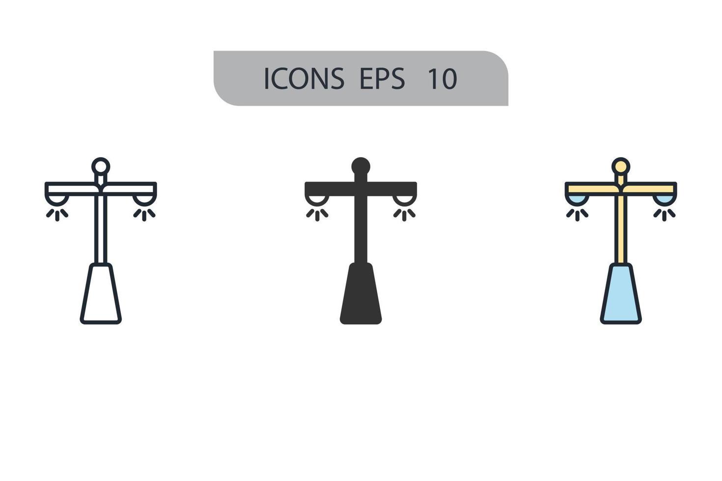 los iconos de la luz de la calle simbolizan los elementos vectoriales para la web infográfica vector