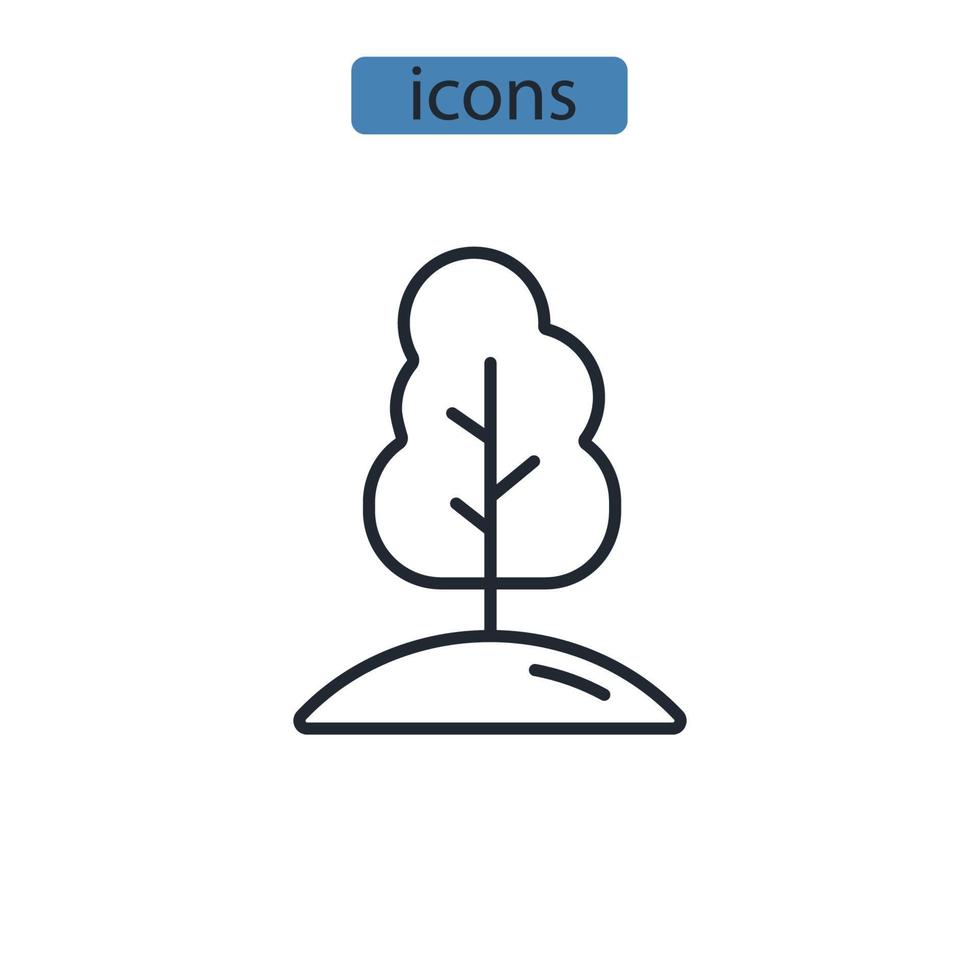 Tree icons  symbol vector elements for infographic web