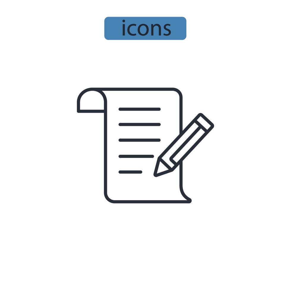 Contract icons  symbol vector elements for infographic web