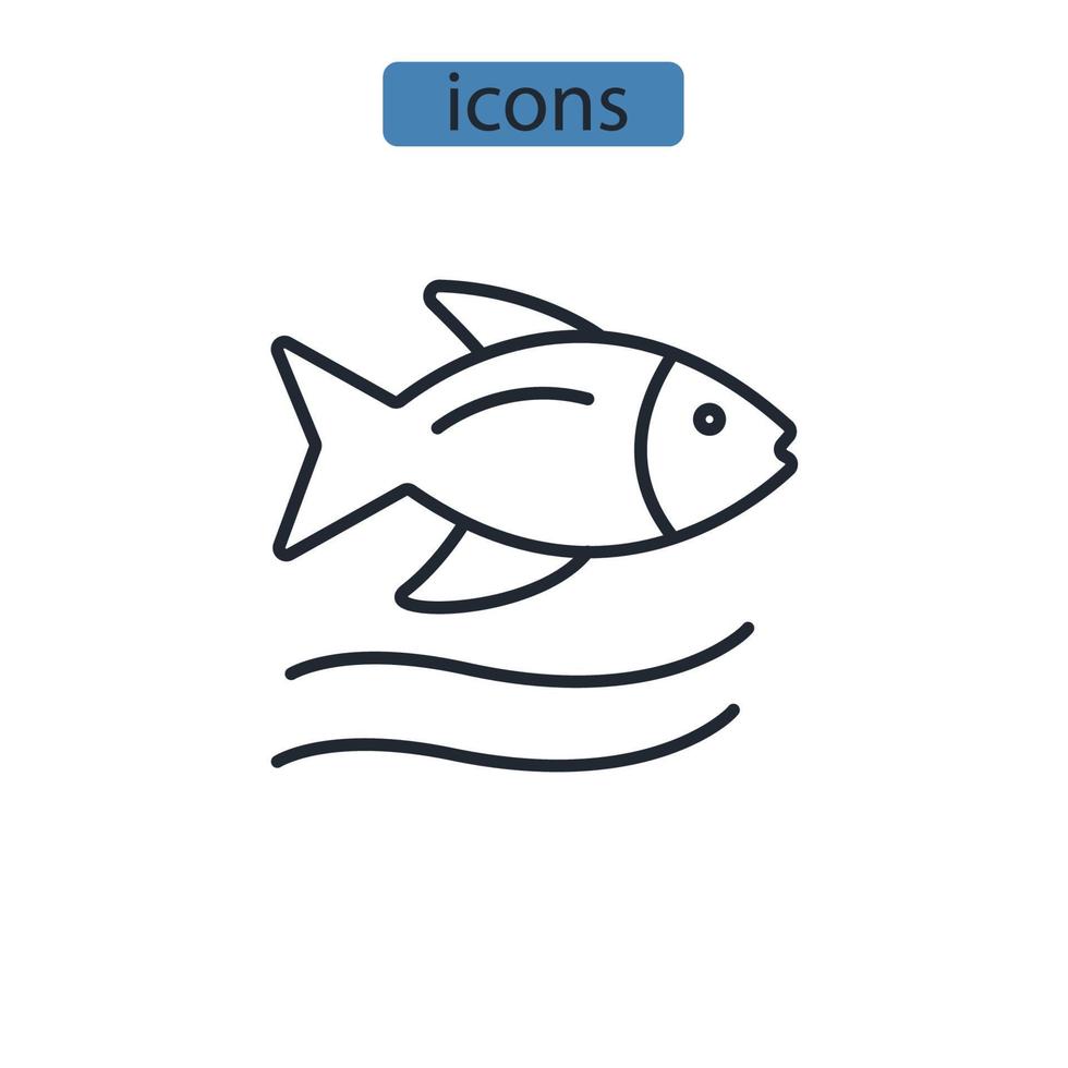 fish icons  symbol vector elements for infographic web