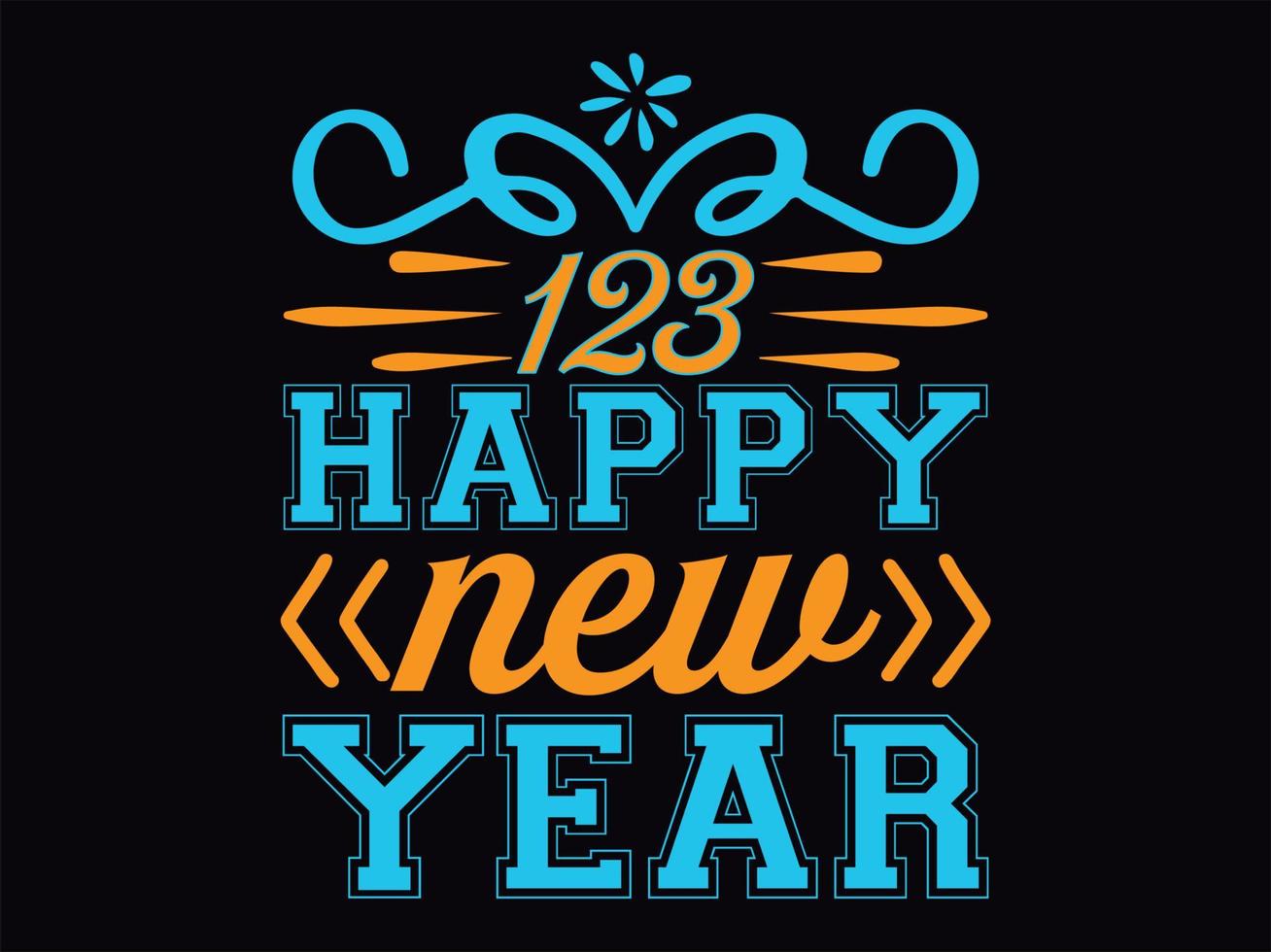 Happy new year t-shirt design file vector