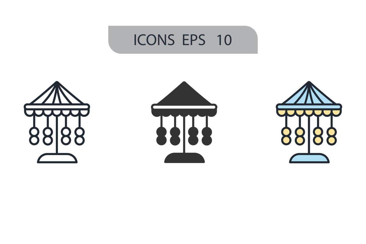 carrusel iconos símbolo elementos vectoriales para infografía web vector