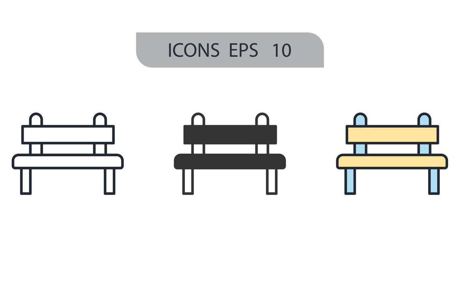 Bench icons  symbol vector elements for infographic web
