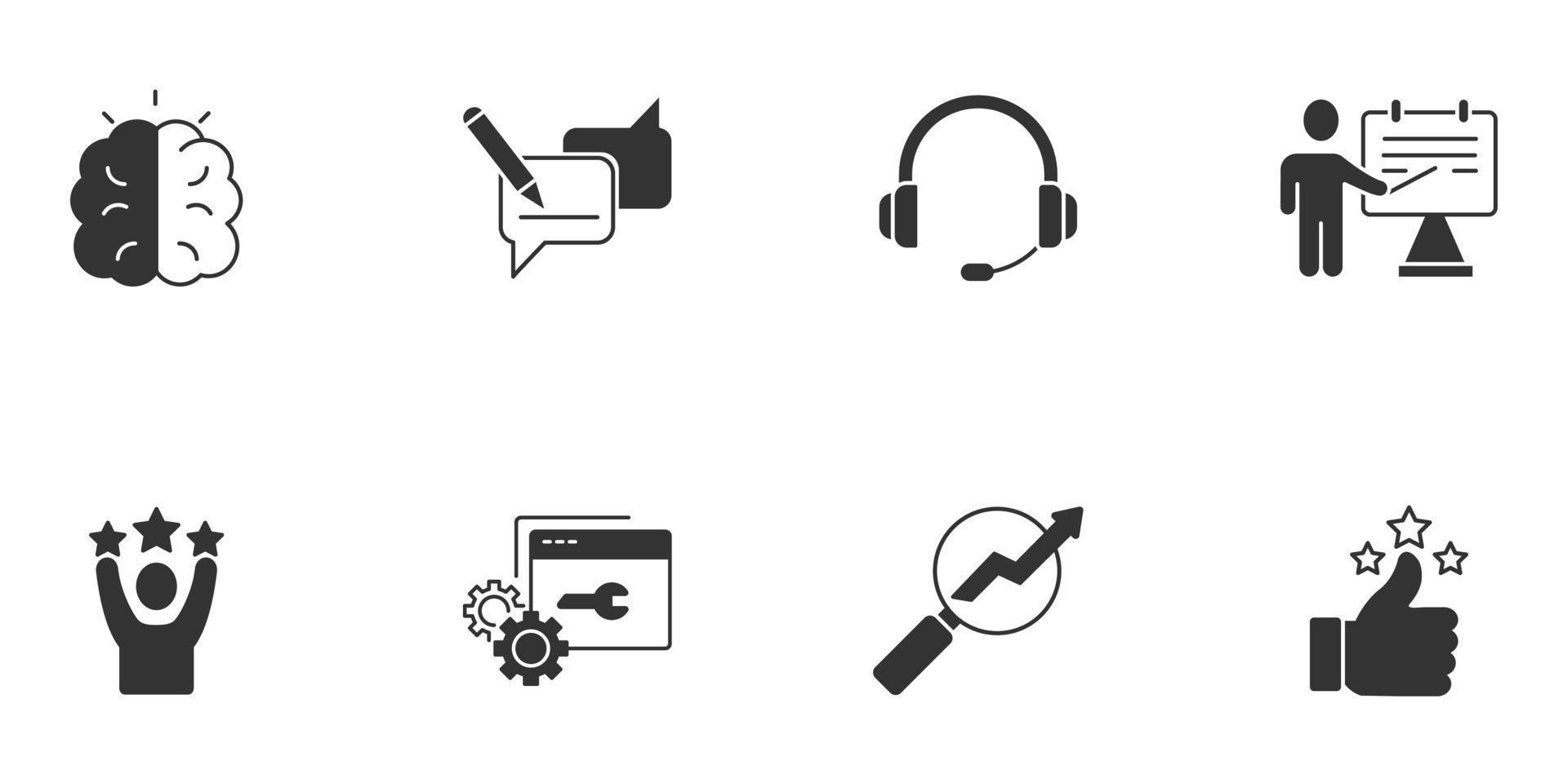 conjunto de iconos de entrenamiento. elementos de vector de símbolo de paquete de entrenamiento para web de infografía