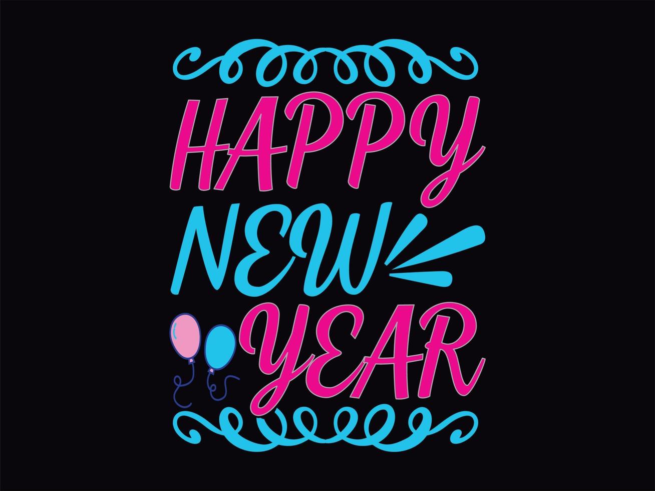 Happy new year t-shirt design file vector