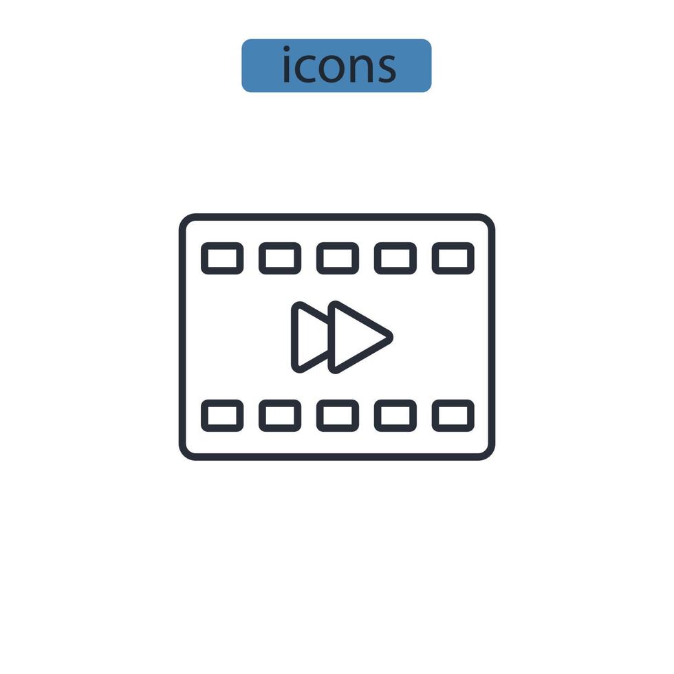 video maker icons  symbol vector elements for infographic web