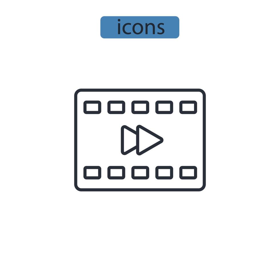 video maker iconos símbolo elementos vectoriales para infografía web vector