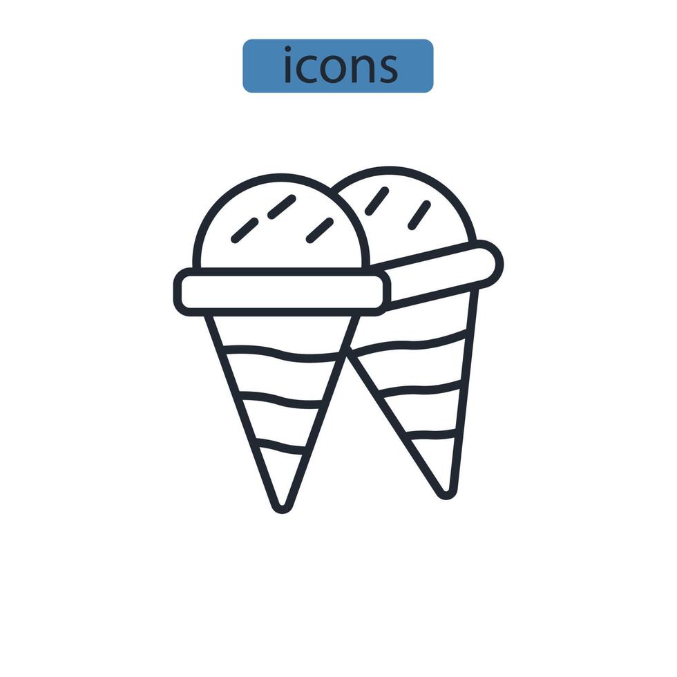 iconos de helado símbolo elementos vectoriales para web infográfico vector