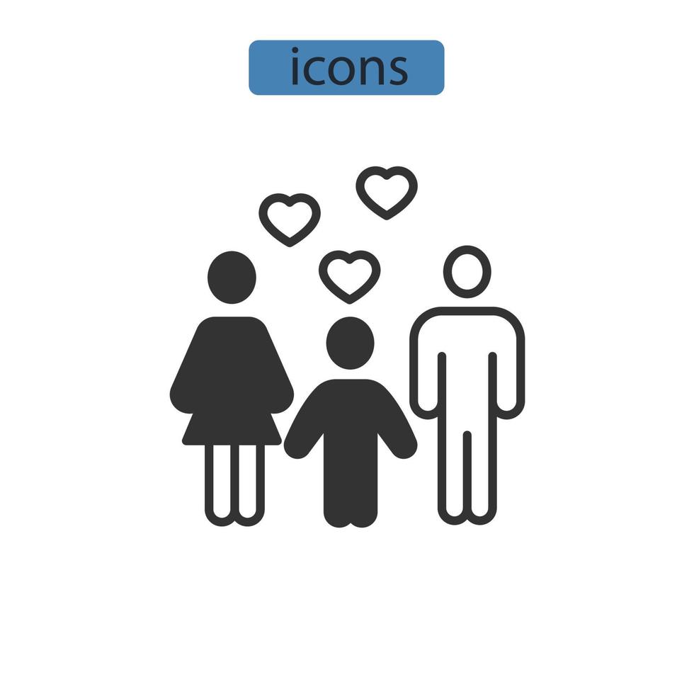 iconos familiares símbolo elementos vectoriales para web infográfico vector