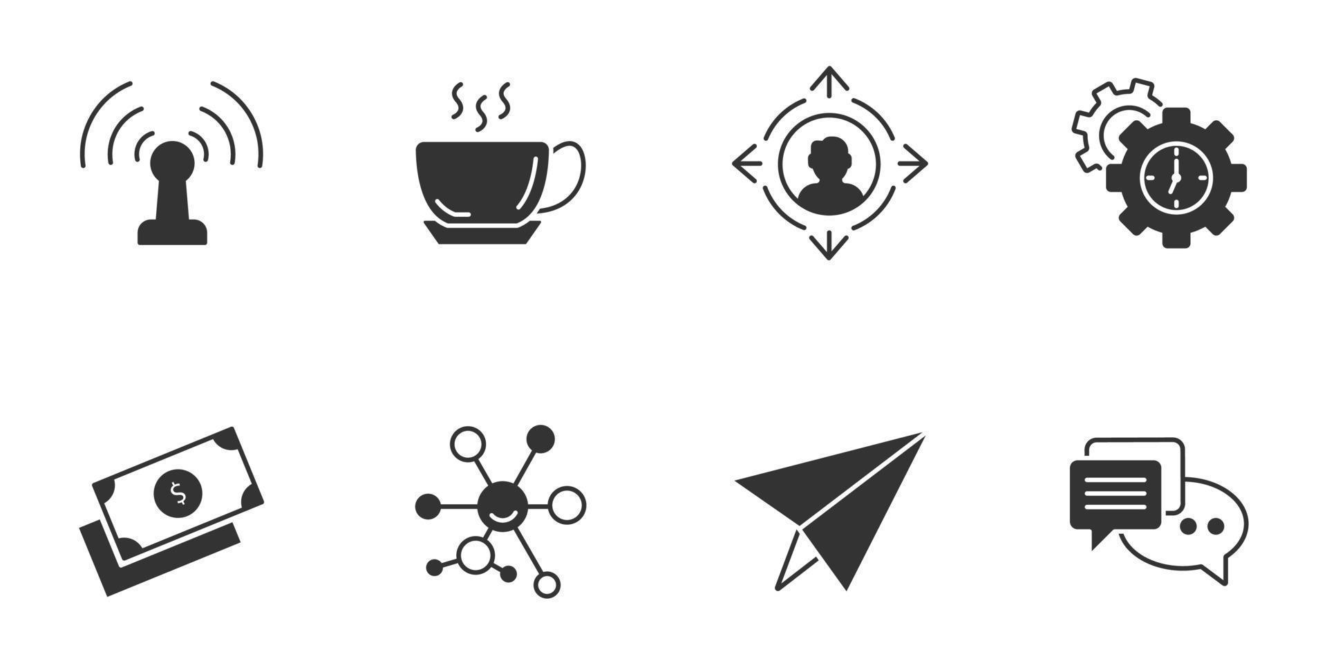 Freelance icons set . Freelance pack symbol vector elements for infographic web