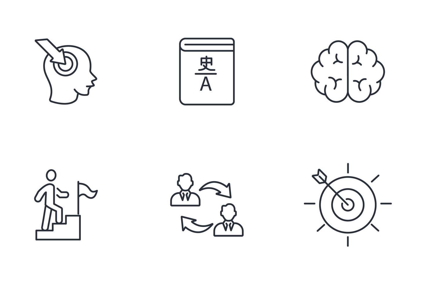 Neuro-linguistic programming NLP icons set . Neuro-linguistic programming NLP pack symbol vector elements for infographic web