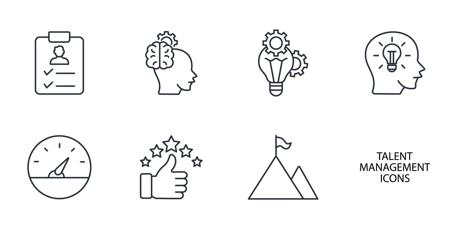 human resource management, talent management and recruitment business icons set . human resource management, talent management and recruitment business pack symbol vector elements for infographic web