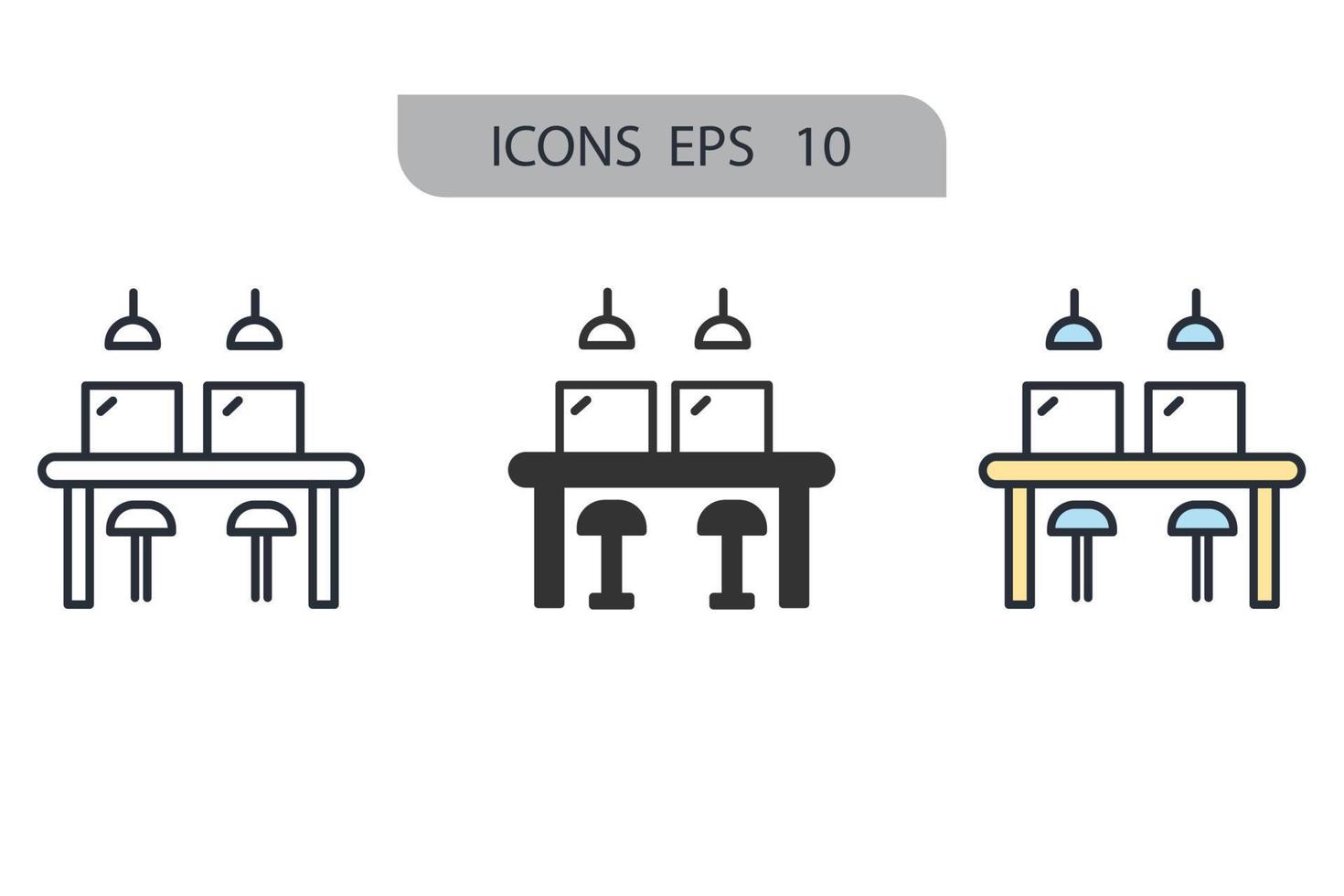 Co working icons  symbol vector elements for infographic web