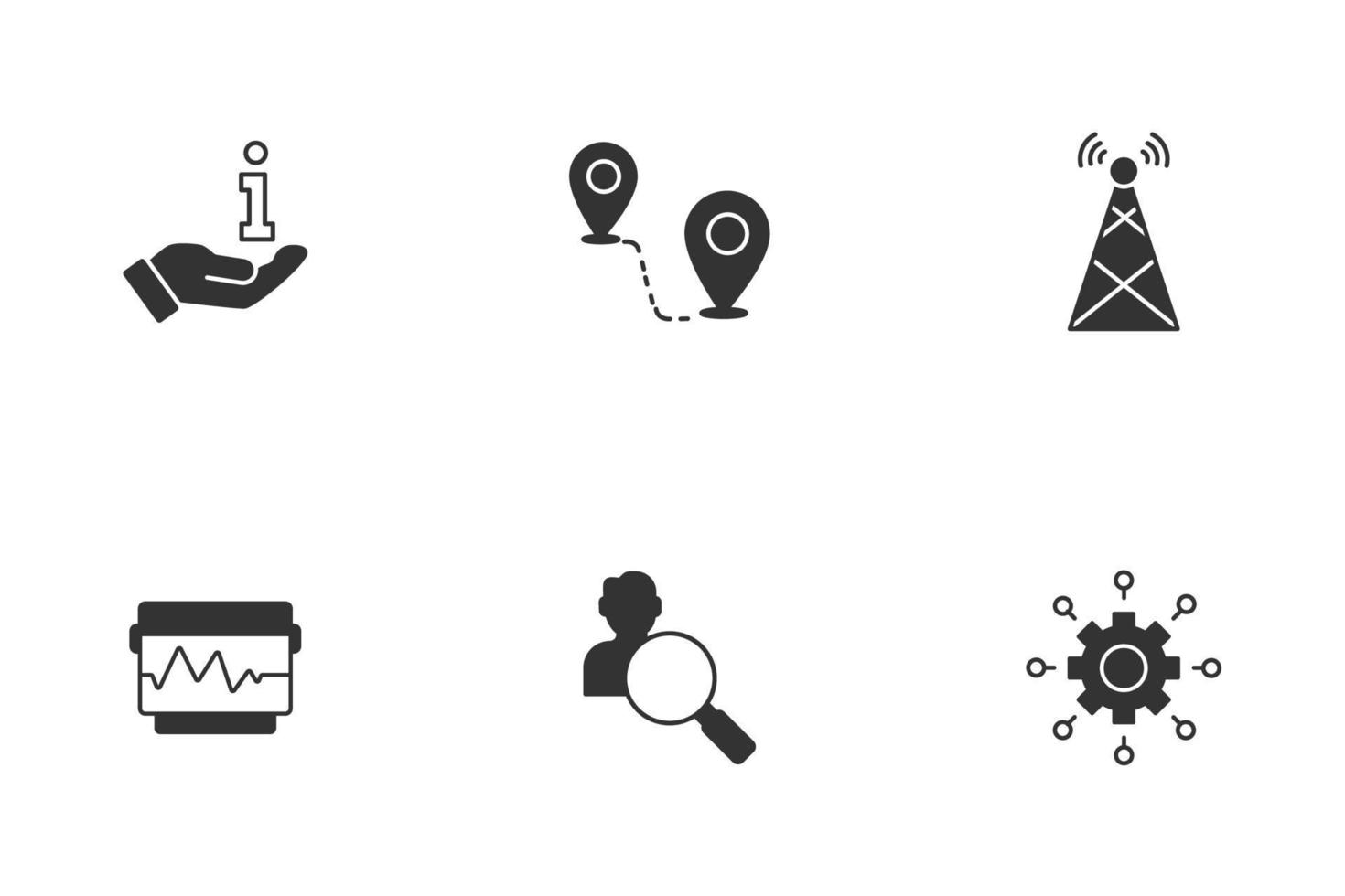 RFID - Radio-frequency identification icons set . RFID - Radio-frequency identification pack symbol vector elements for infographic web