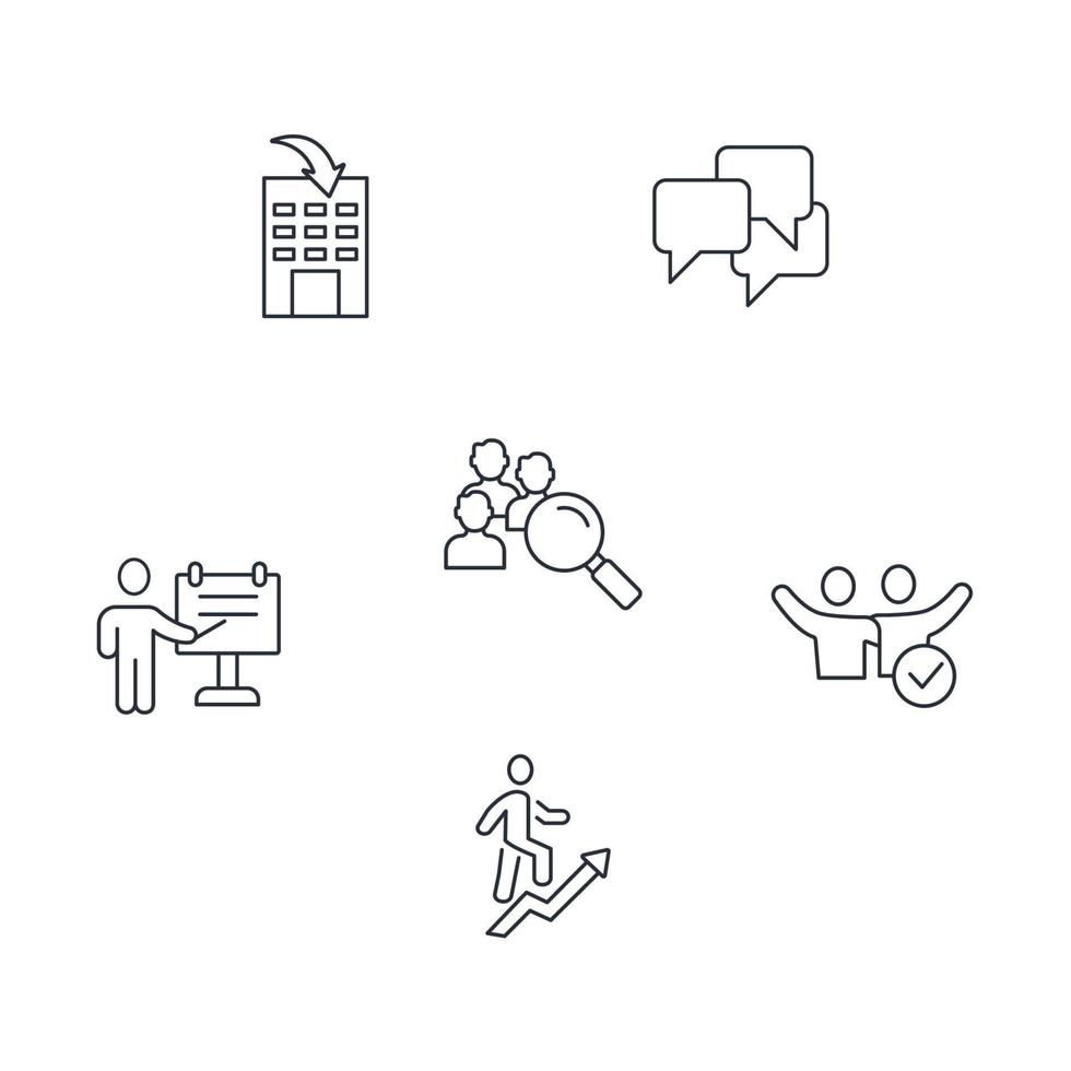 Training and development icons set . Training and development pack symbol vector elements for infographic web