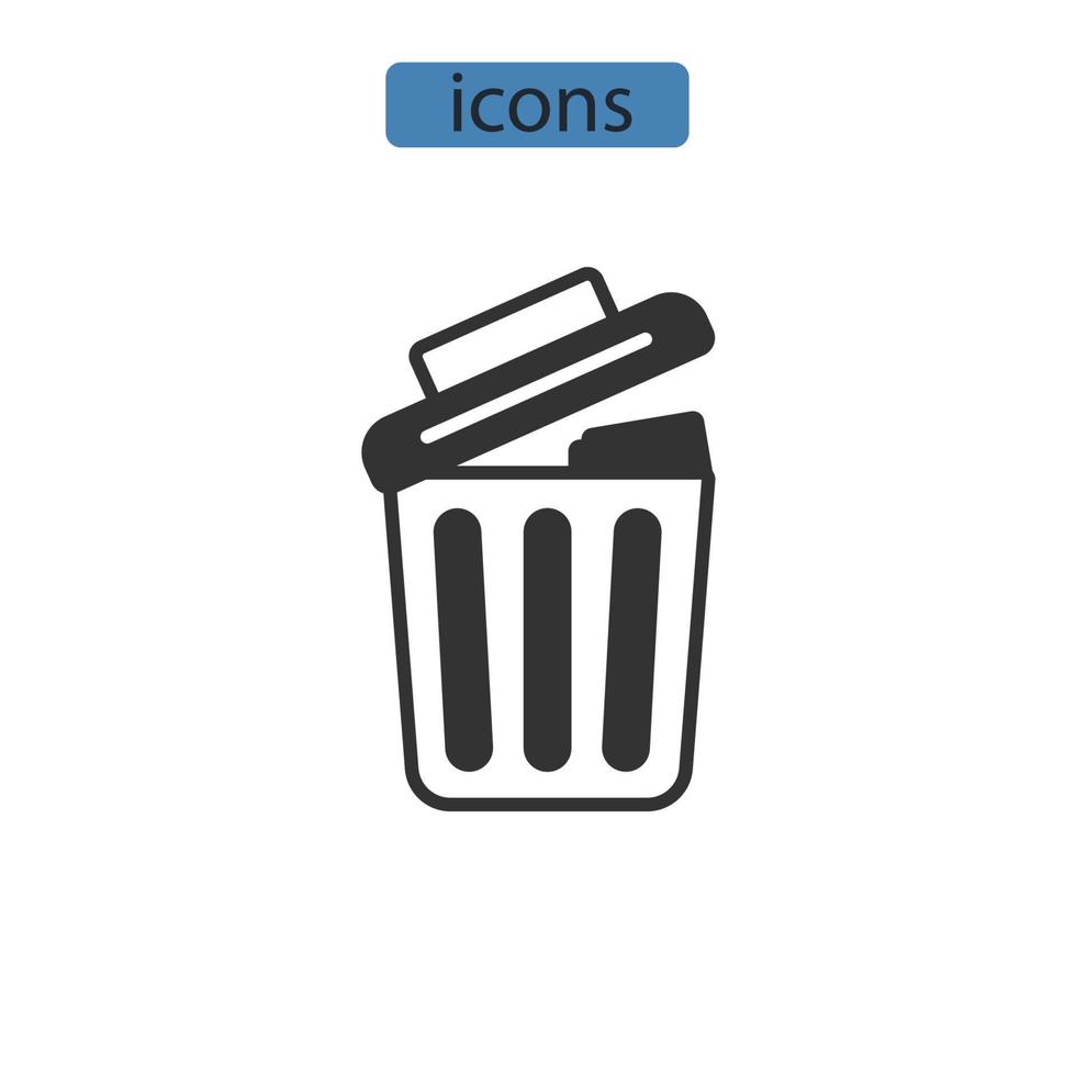 iconos de bote de basura símbolo elementos vectoriales para web infográfico vector