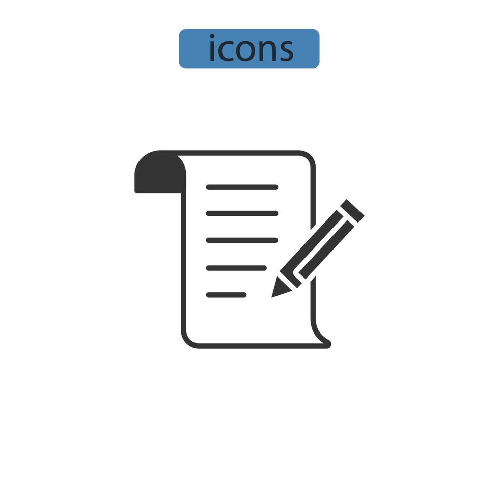 Contract icons  symbol vector elements for infographic web