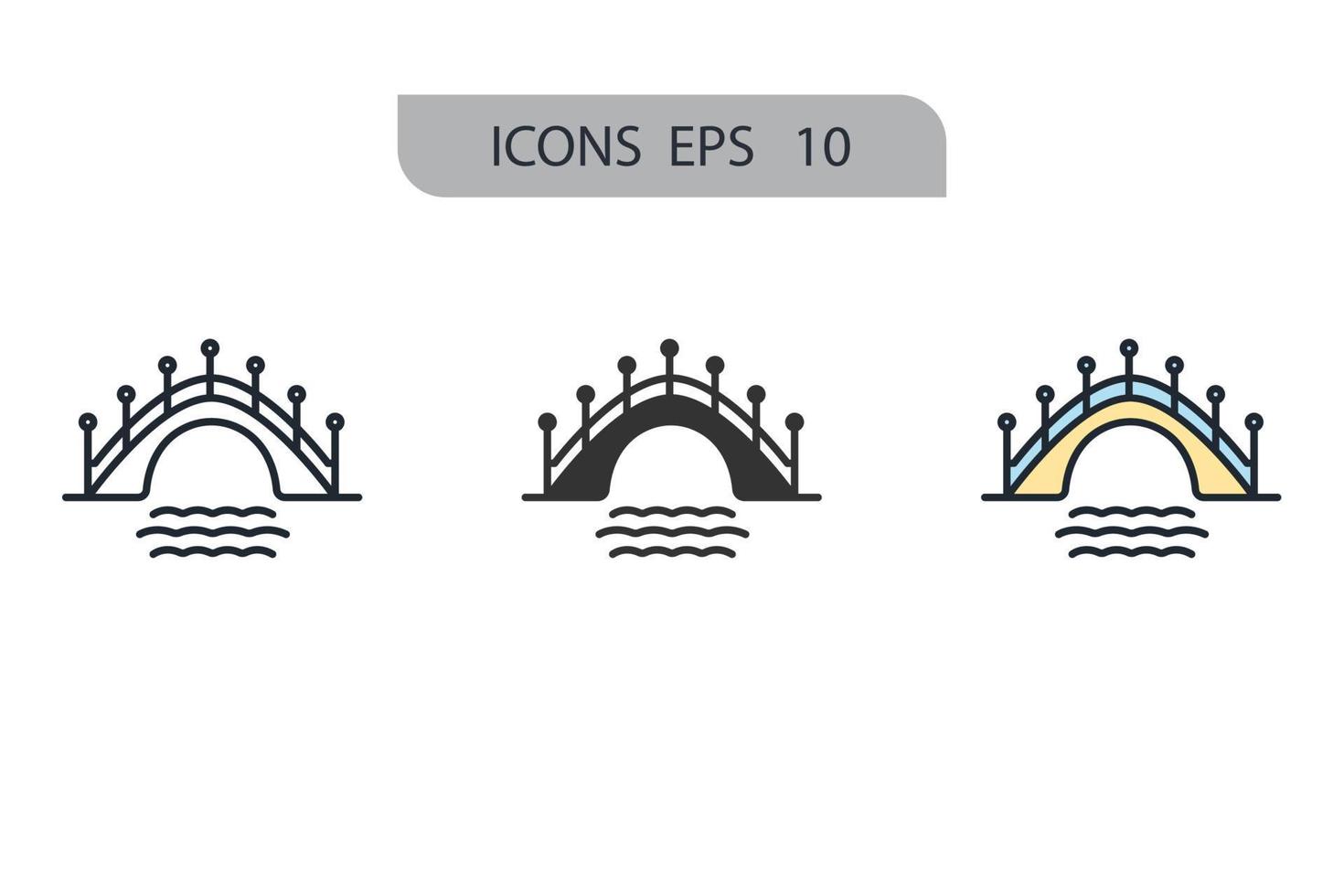 iconos de puente símbolo elementos vectoriales para web infográfico vector
