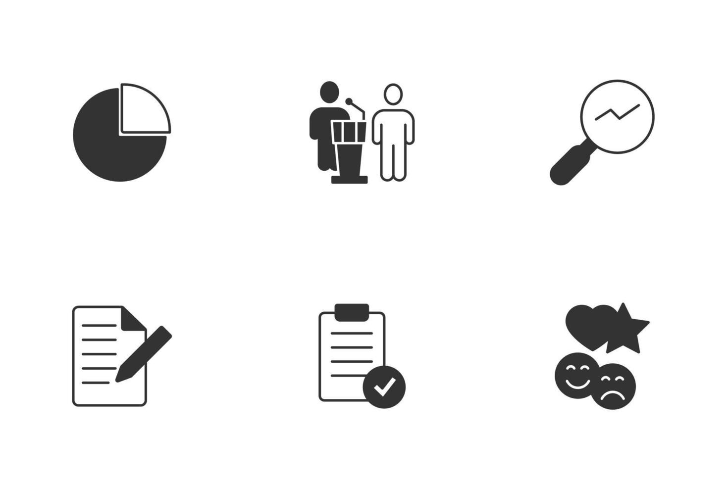 Customer satisfaction survey and questionnaire icons set . Customer satisfaction survey and questionnaire pack symbol vector elements for infographic web