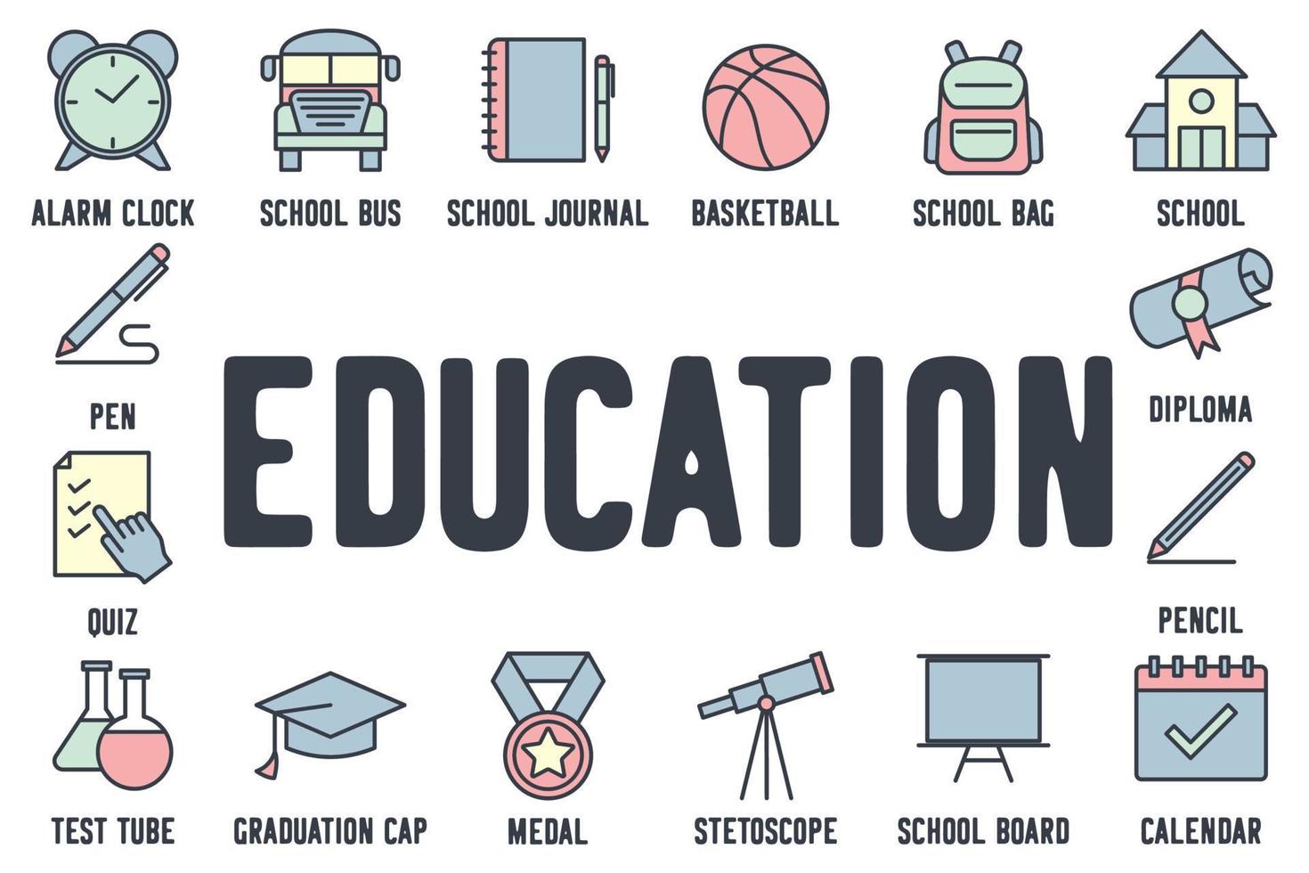 Education and back to school set icon symbol template for graphic and web design collection logo vector illustration