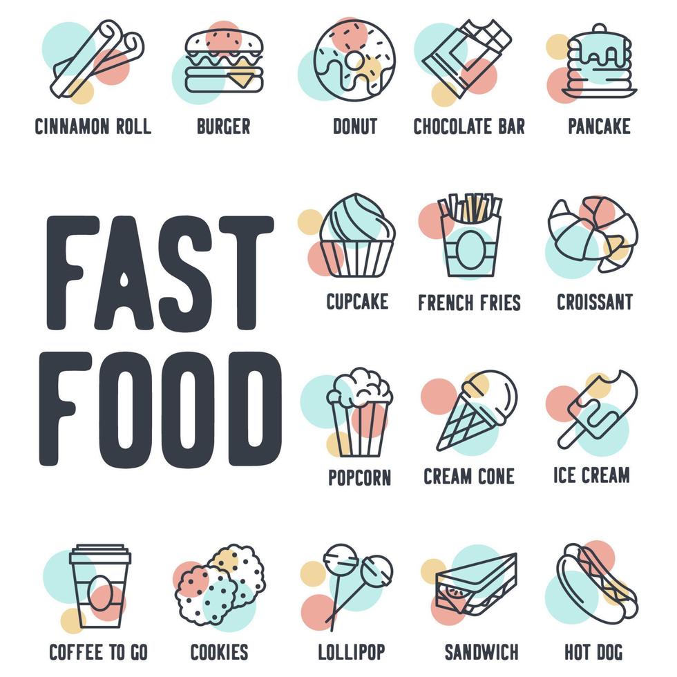 Fast food elements set icon symbol template for graphic and web design collection logo vector illustration