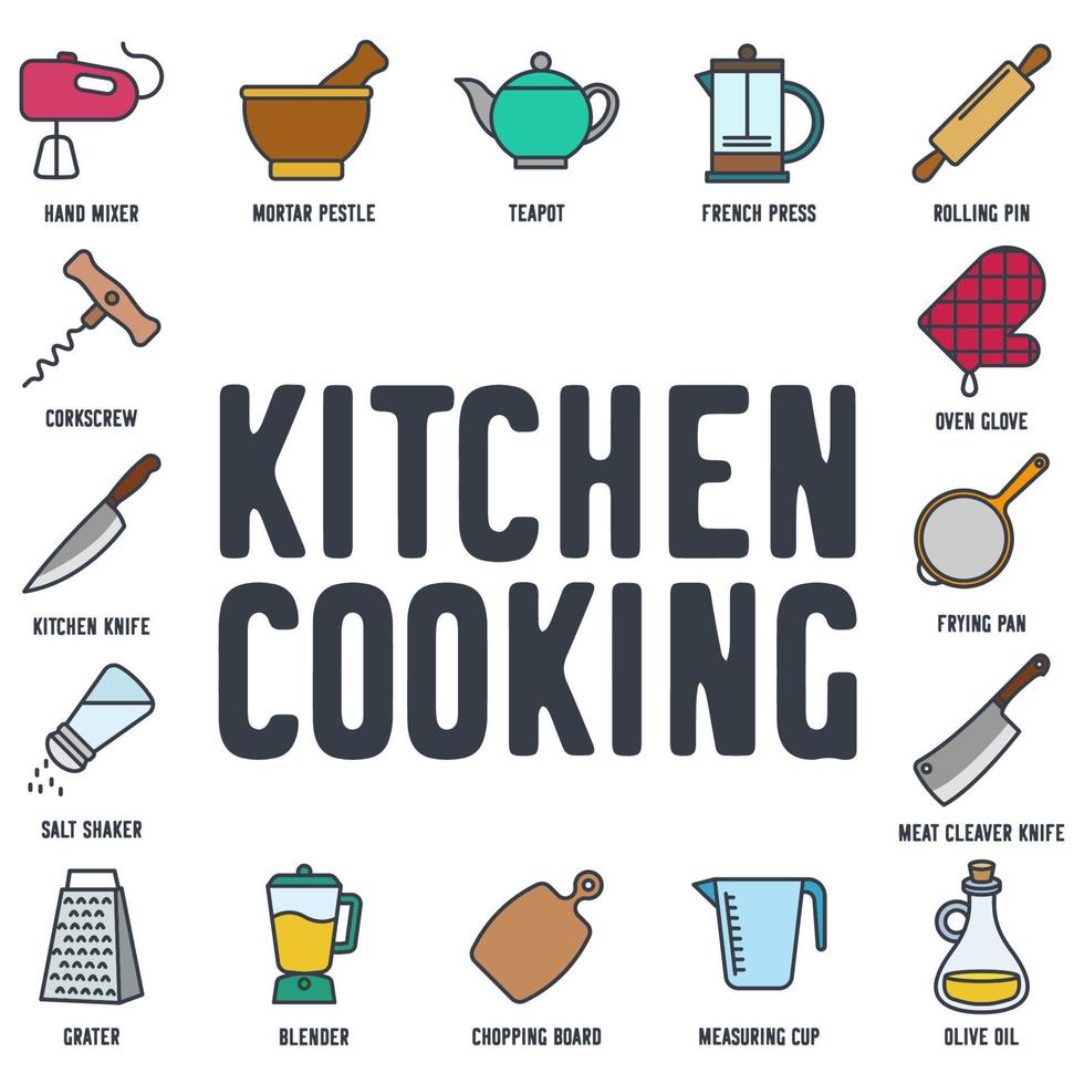 plantilla de símbolo de icono de juego de cocina y cocina para ilustración de vector de logotipo de colección de diseño gráfico y web