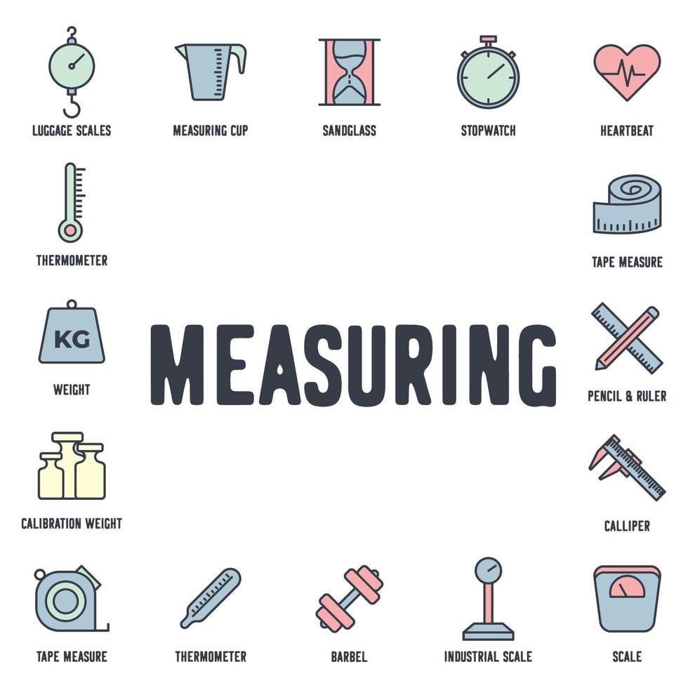 Measuring set icon symbol template for graphic and web design collection logo vector illustration