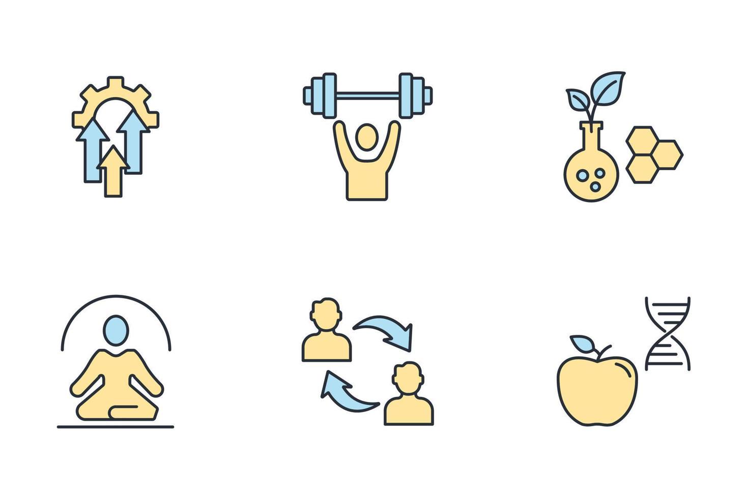 Biohacking icons set . Biohacking pack symbol vector elements for infographic web