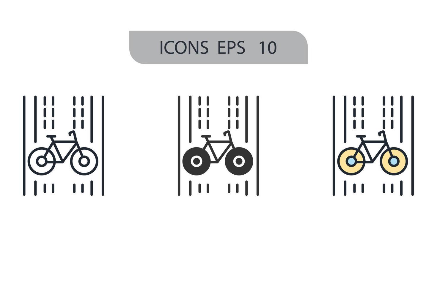 iconos de carril bici símbolo elementos vectoriales para web infográfico vector