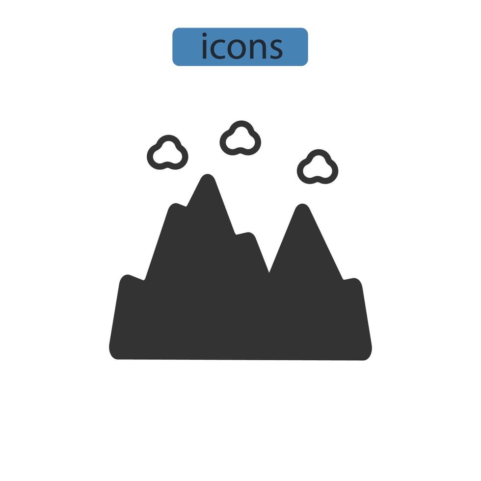 iconos de montaña símbolo elementos vectoriales para web infográfico vector