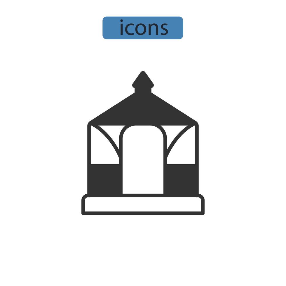 los iconos de la glorieta simbolizan los elementos vectoriales para la web infográfica vector