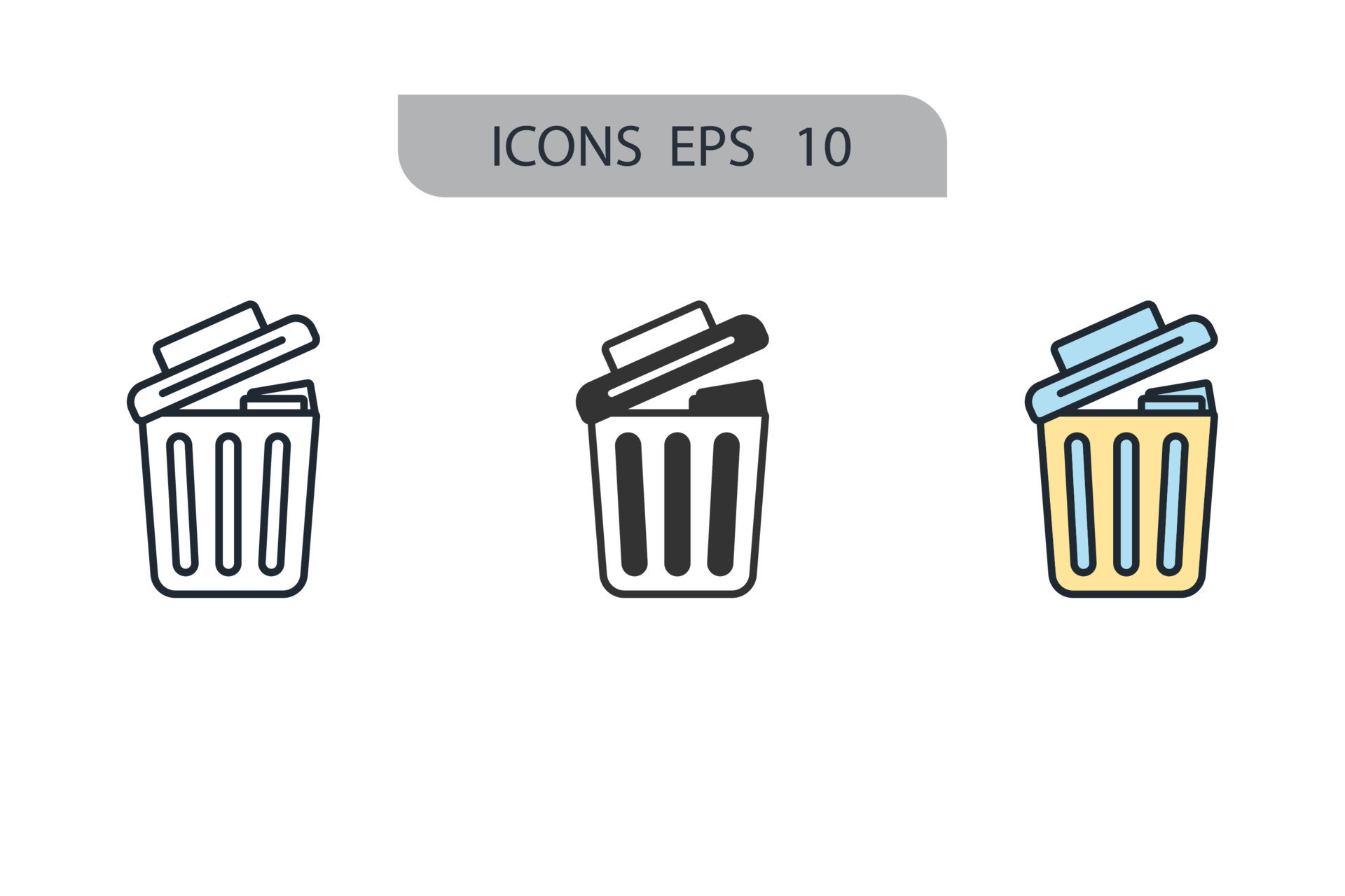 Trash can icons symbol vector elements for infographic web 8974626 ...