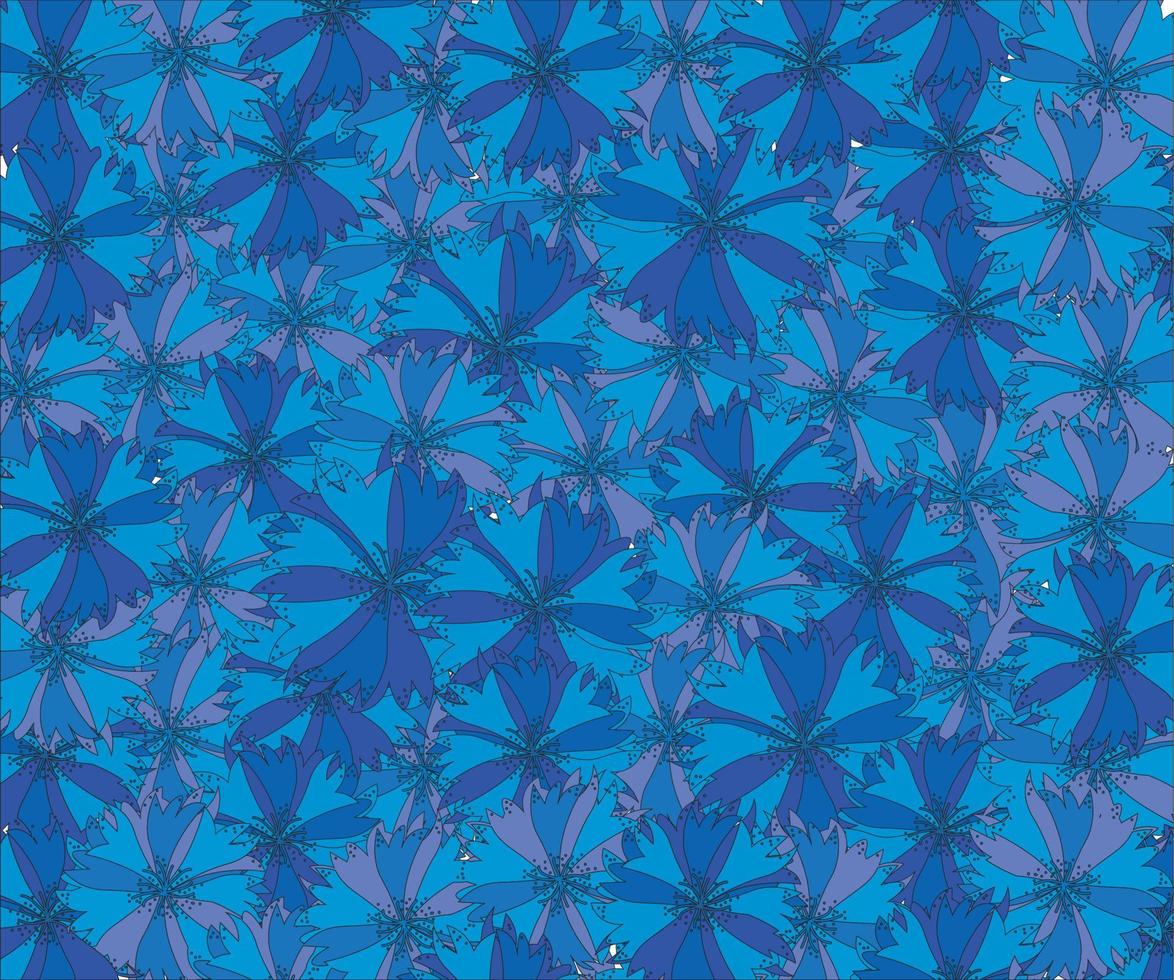 pattern of large blue cornflowers vector