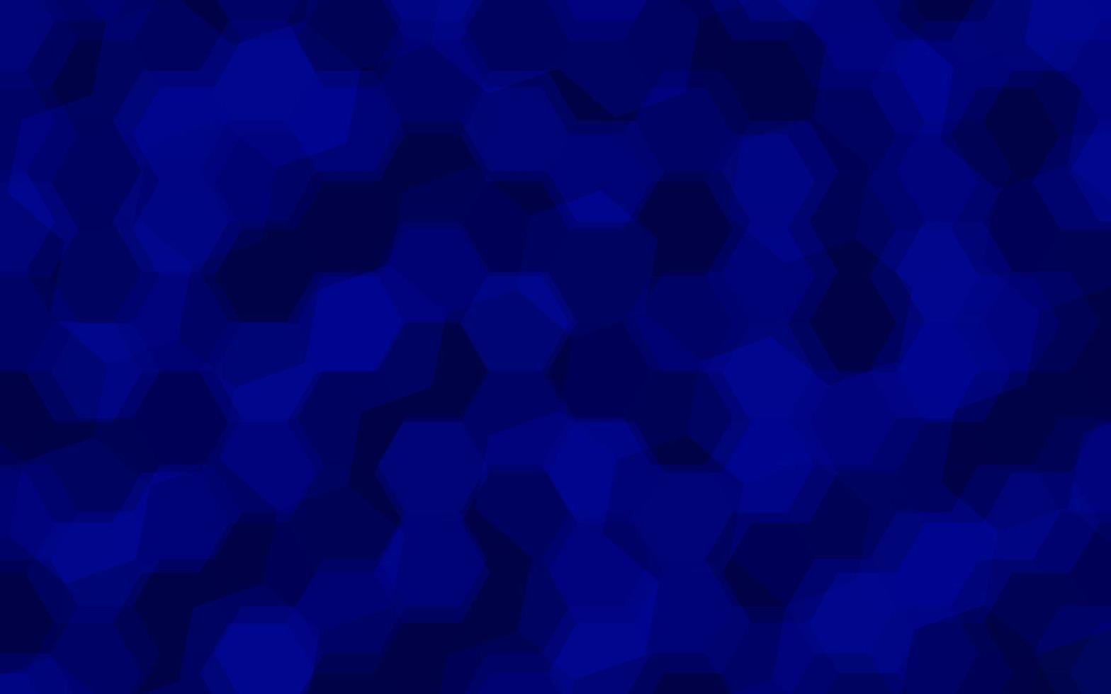 Dark blue abstract gradient background with hexagons. Vector illustration.