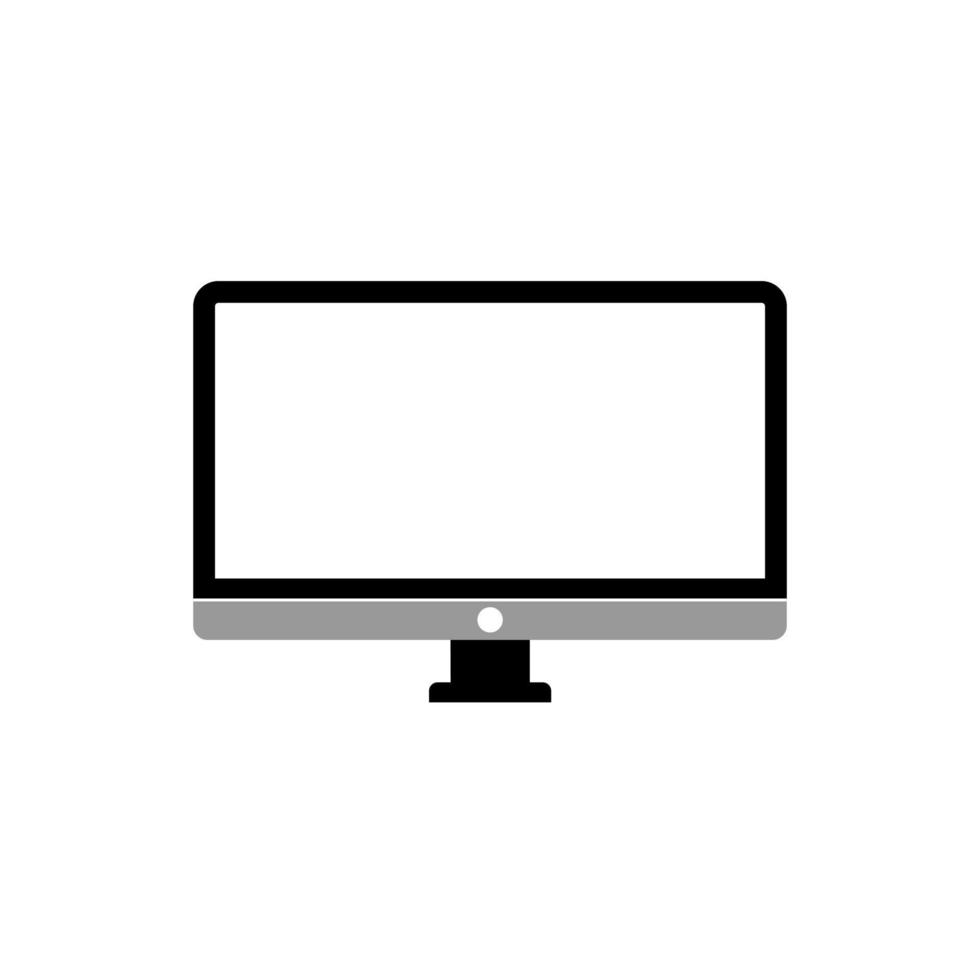 Computer monitor on white background. Vector illustration.