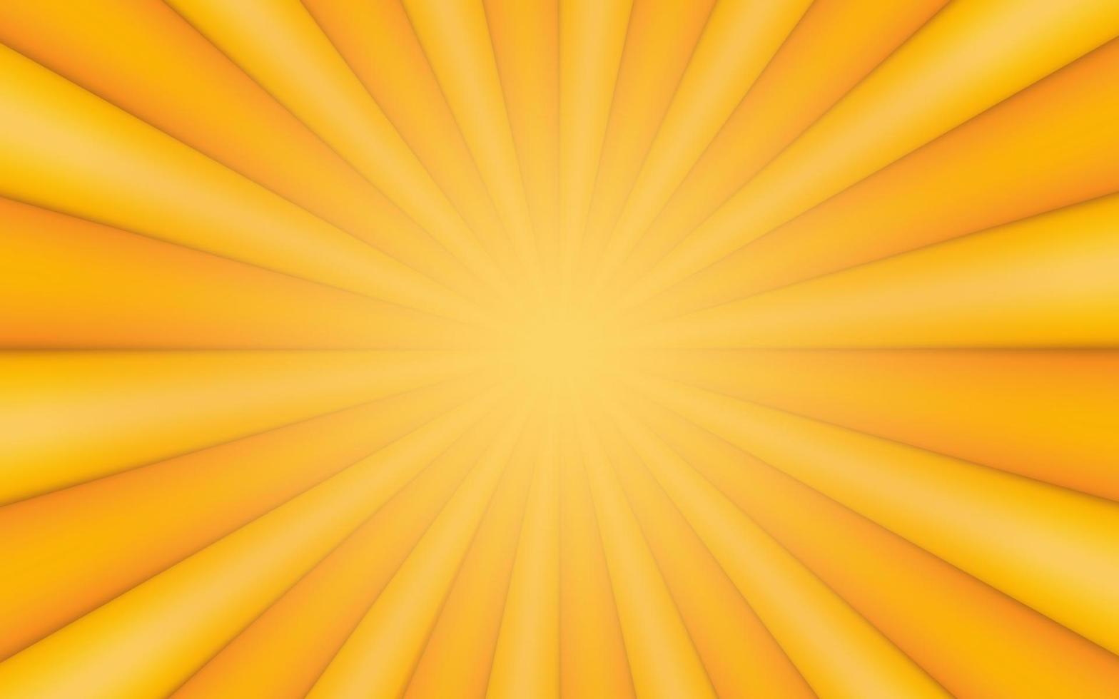 rayos de sol estilo vintage retro sobre fondo amarillo, patrón cómico con fondo 3d de rayos de sol. rayos ilustración de vector de banner de verano