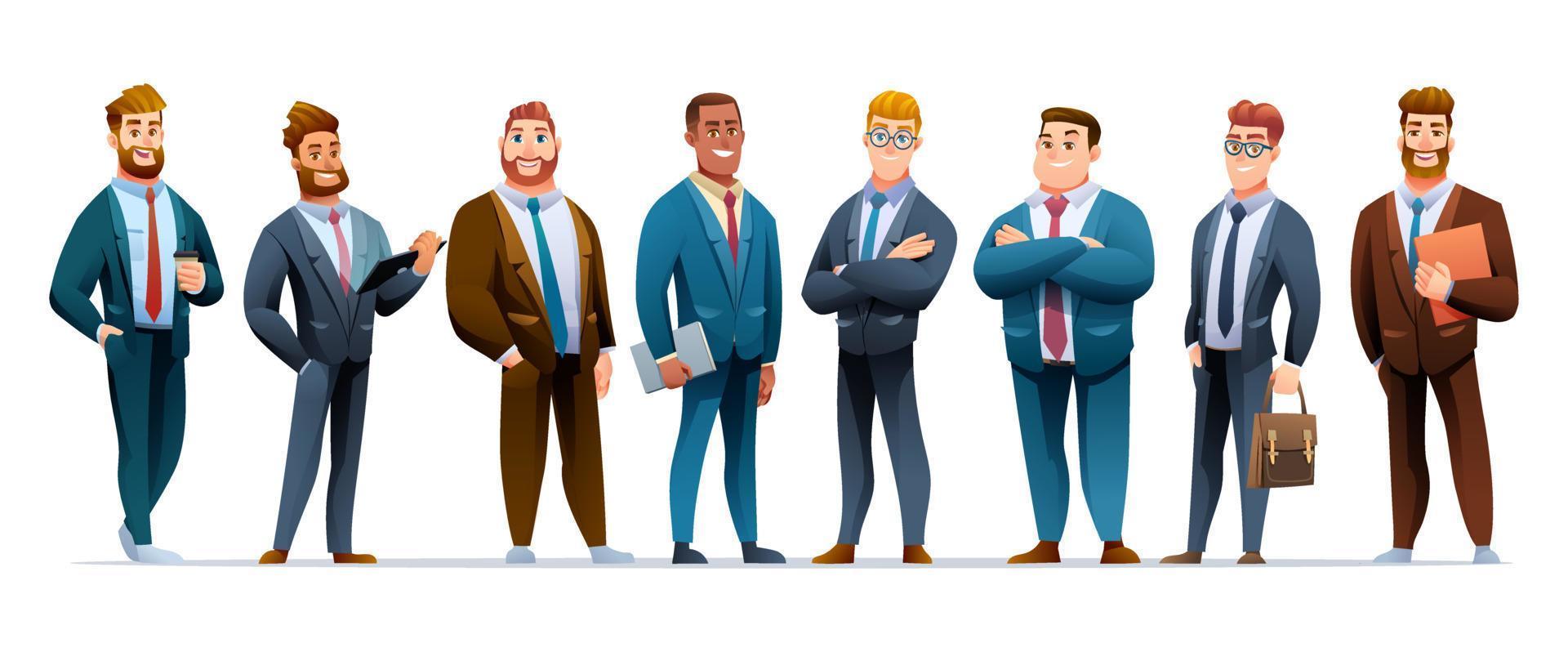 Group of businessmen characters design vector