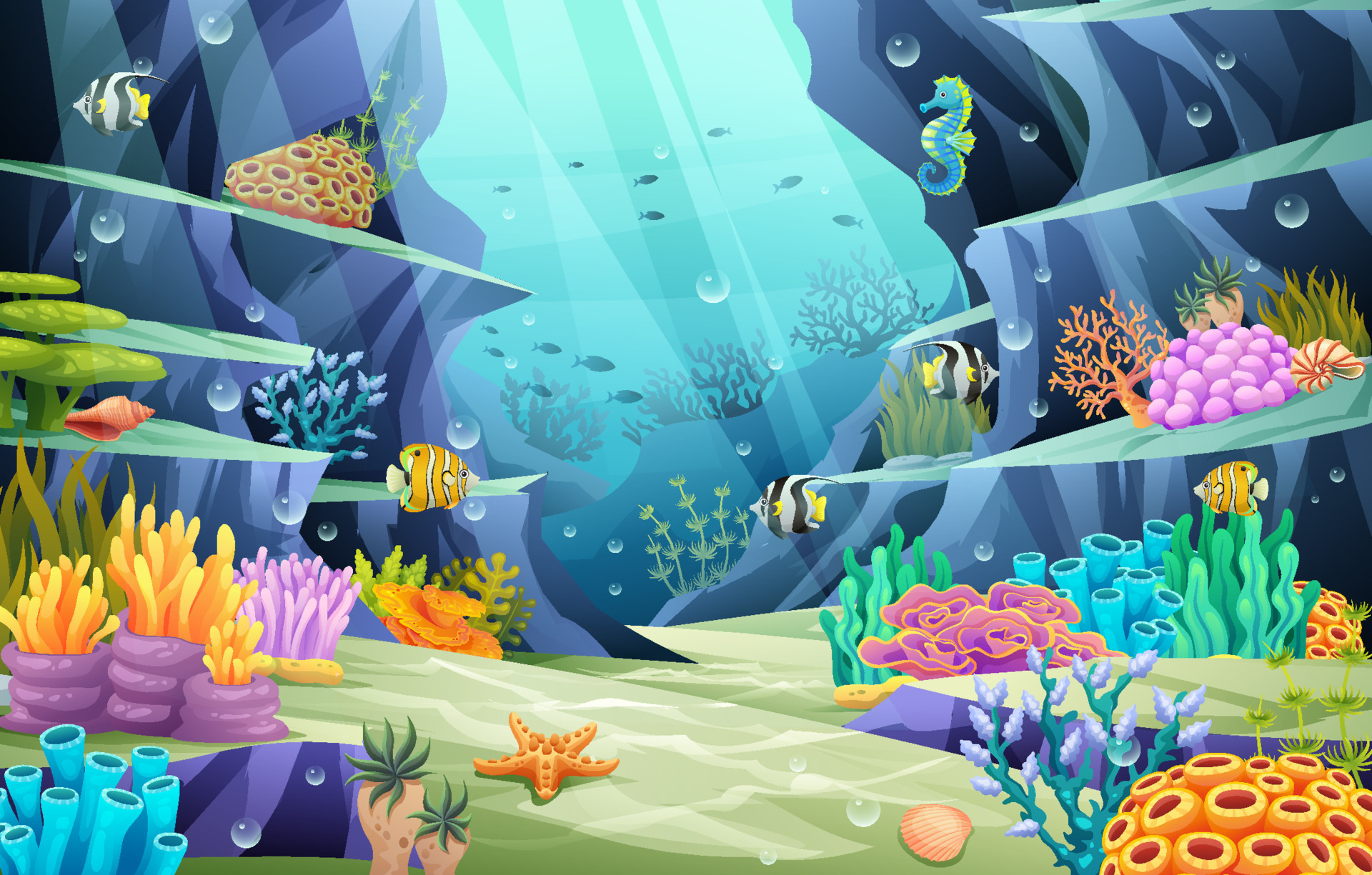 Thế giới biển dưới đại dương: Dưới các làn nước trải dài tràn đầy cuộc sống, thế giới đại dương vẫn đang chờ đợi bạn khám phá. Quản thể đa dạng của sinh vật biển, từ cá lớn đến rêu biển, đang đợi bạn tới và xem. Đẳng cấp của không gian đại dương đang chờ bạn.