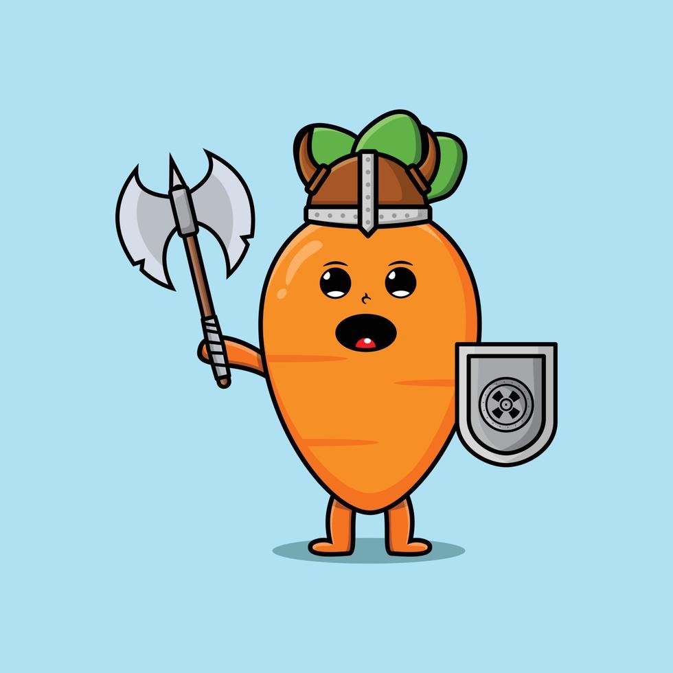 Cute cartoon character Carrot viking pirate vector