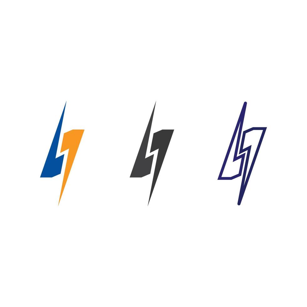 the power vector, flash ogo and thunderbolt and icon electricity illustration template design vector