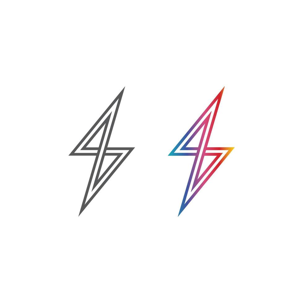 the power vector, flash ogo and thunderbolt and icon electricity illustration template design vector