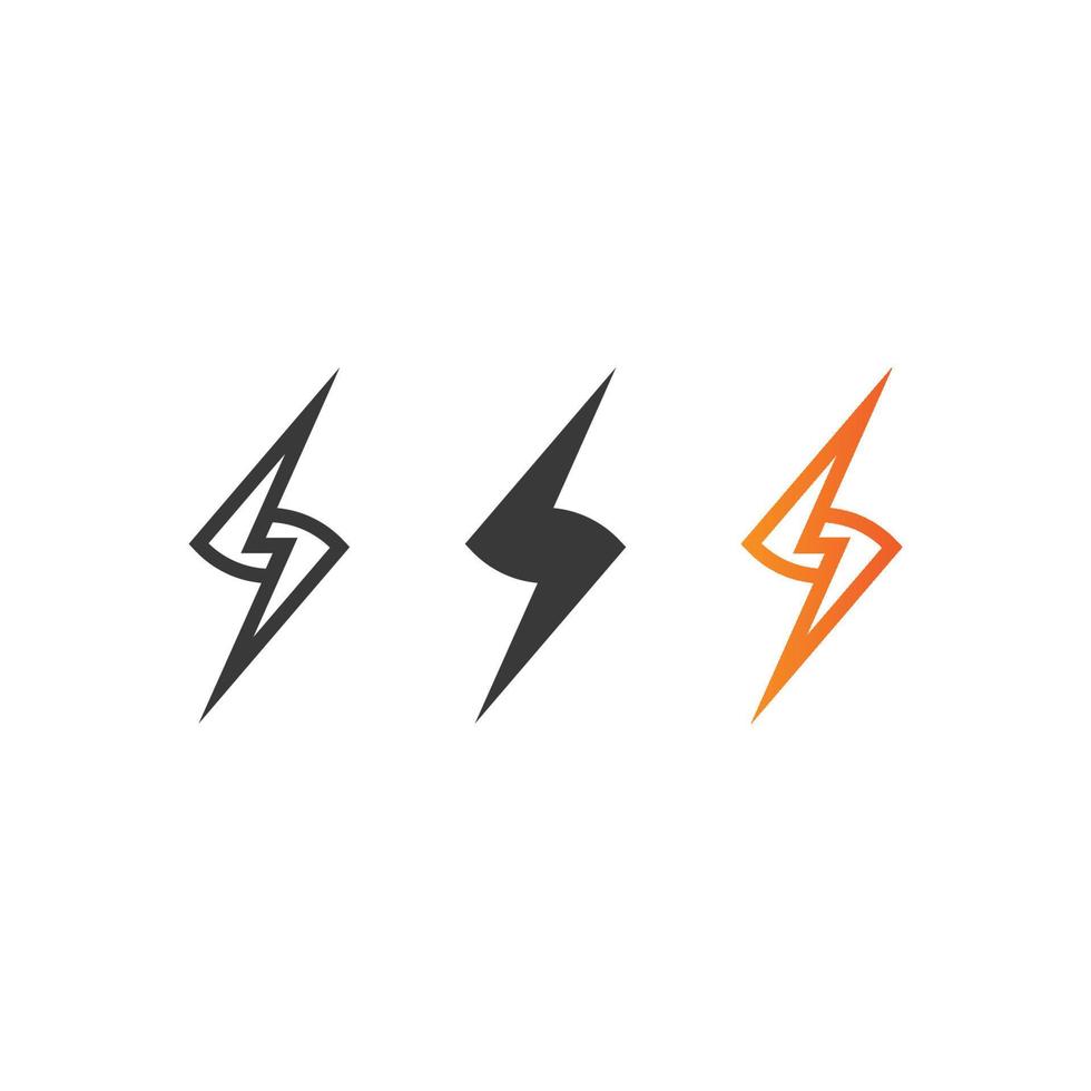 the power vector, flash ogo and thunderbolt and icon electricity illustration template design vector