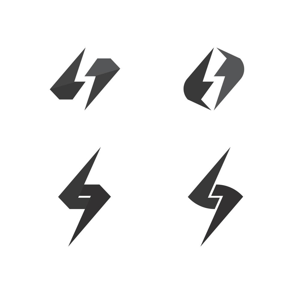 the power vector, flash ogo and thunderbolt and icon electricity illustration template design vector