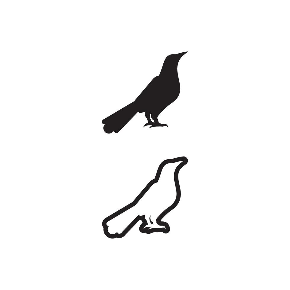 pájaros y golondrina diseño de logotipo de paloma y alas de animales vectoriales y pájaro volador vector