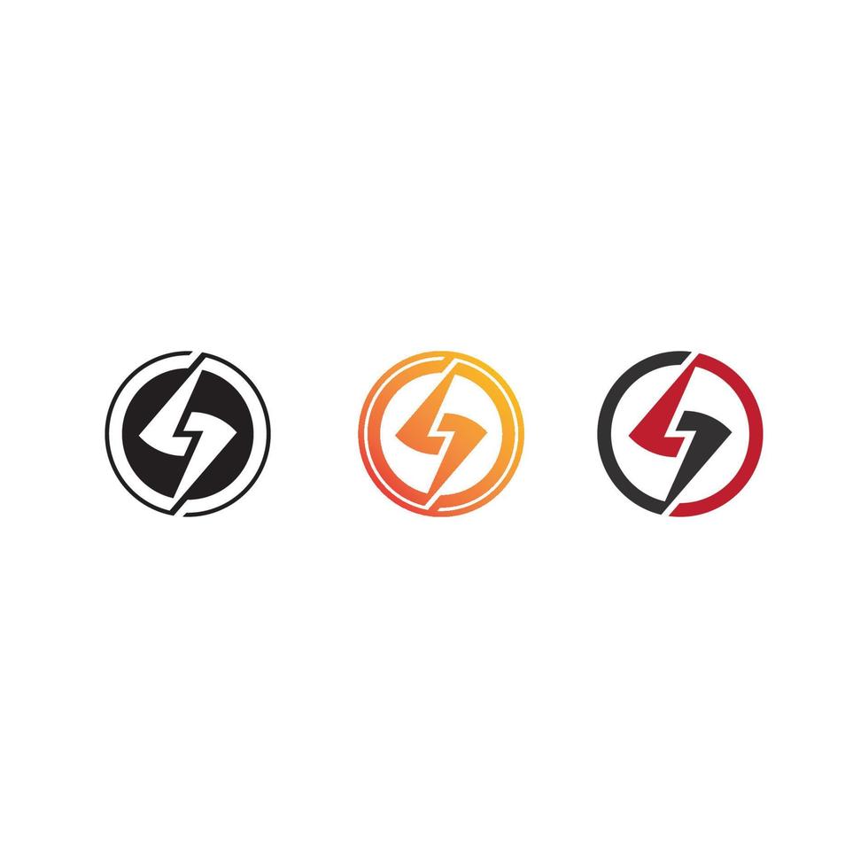 the power vector, flash ogo and thunderbolt and icon electricity illustration template design vector