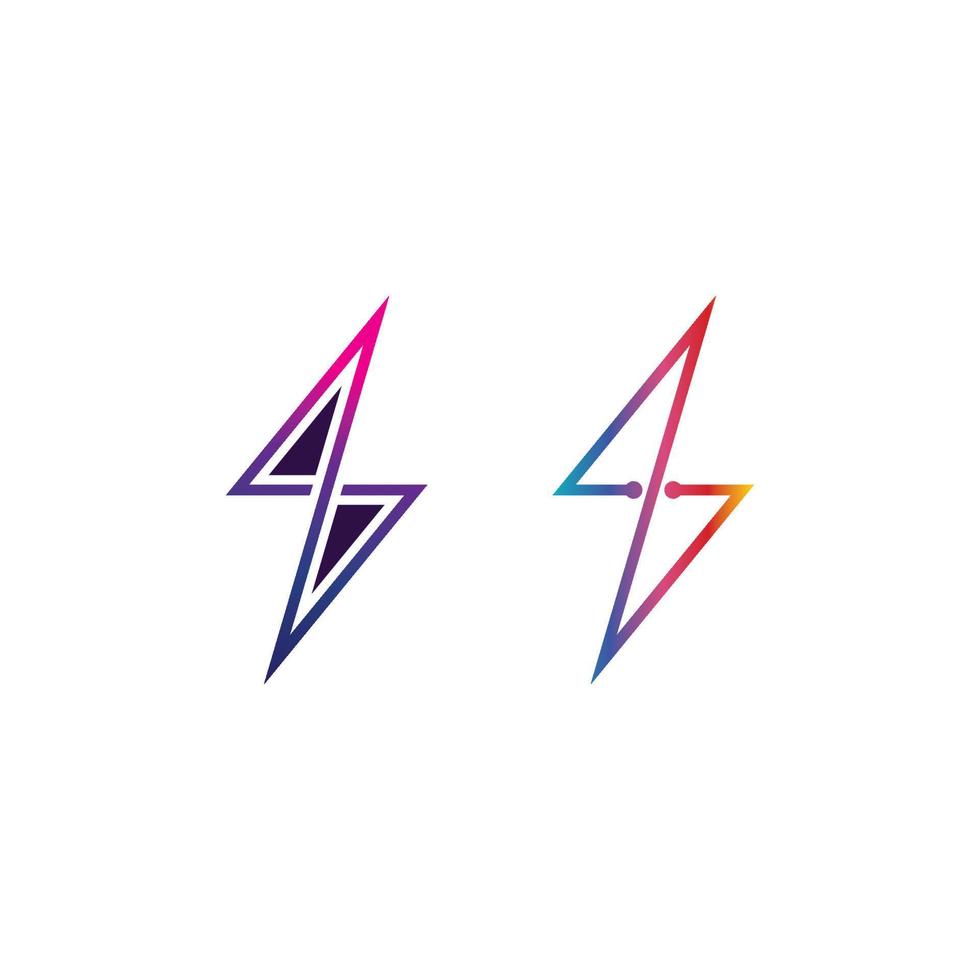 the power vector, flash ogo and thunderbolt and icon electricity illustration template design vector