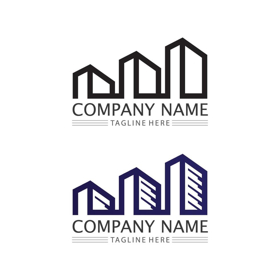 Real estate and home buildings vector logo icons template