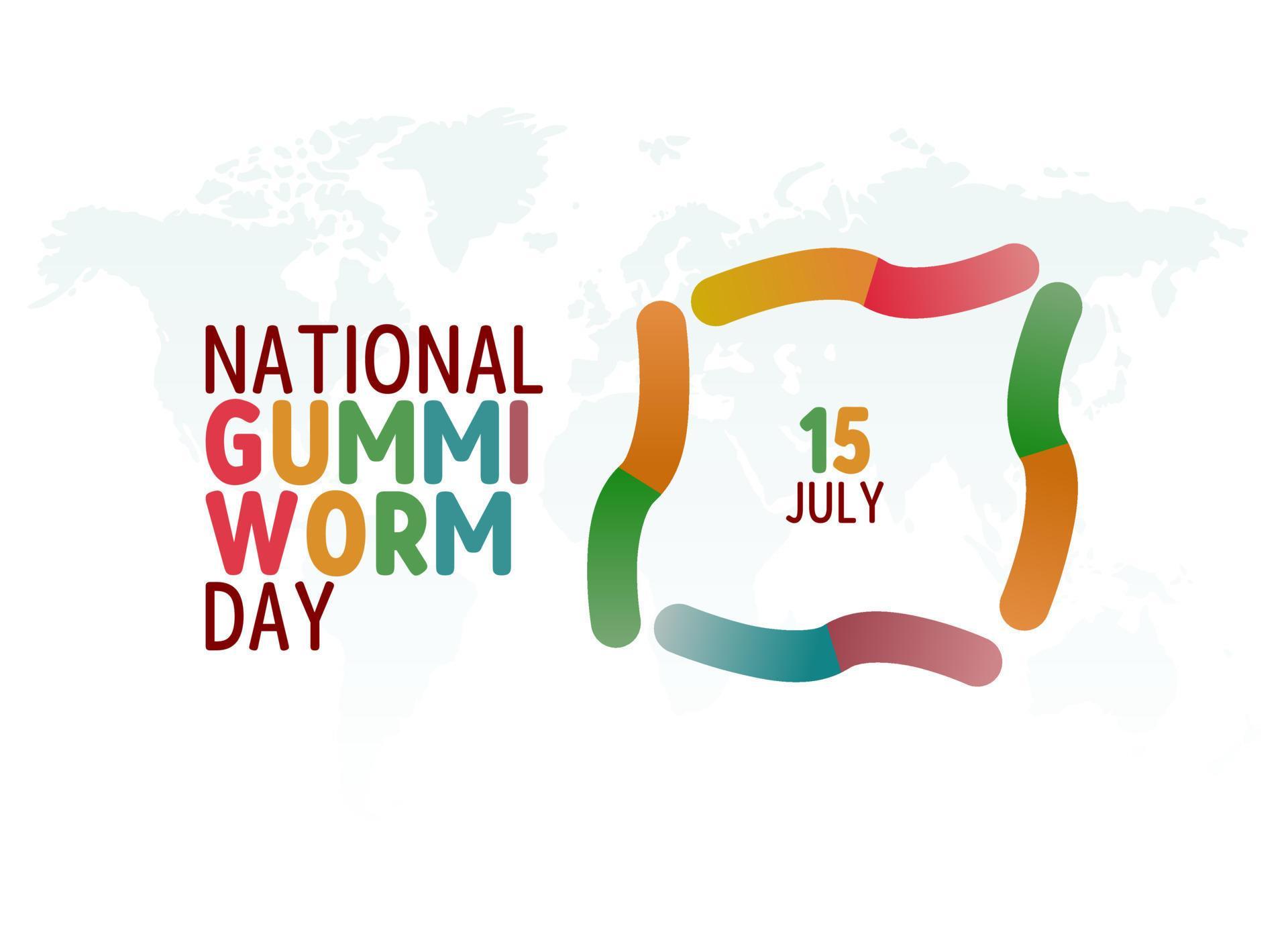vector graphic of national gummi worm day good for national gummi worm