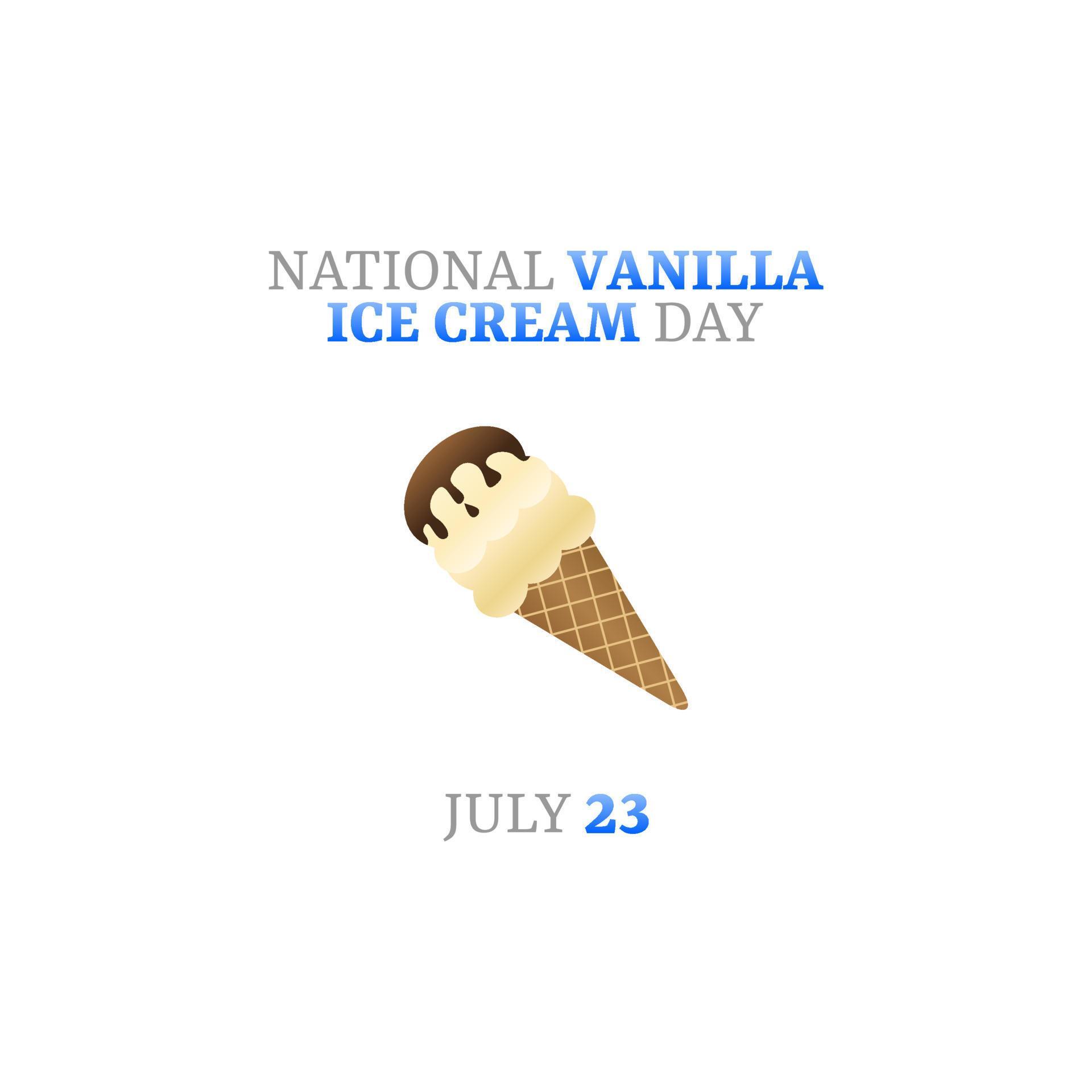 vector graphic of national vanilla ice cream day good for national